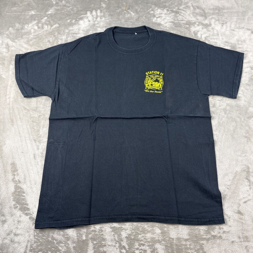 Collectible‎ New Madison Fire Dept Graphic T-Shirt Black Yellow Mens Large